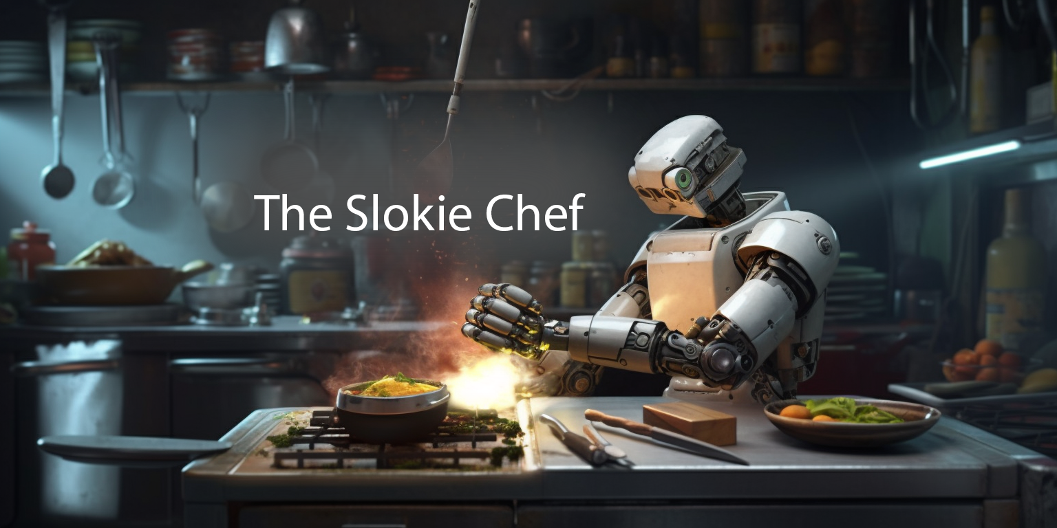 The Slokie Chef: a robot cooking in a kitchen